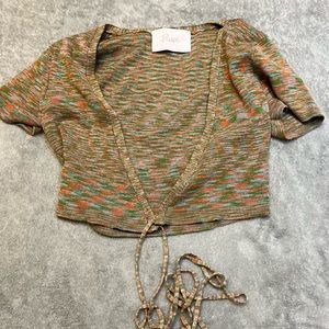 Multi colored wrap top blush boutique size s
